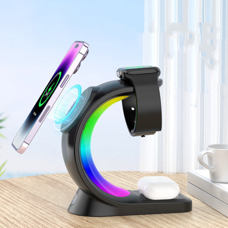 4 In 1 Magnetic Wireless Charger Fast Charging For Smart devices plus atmospheric light