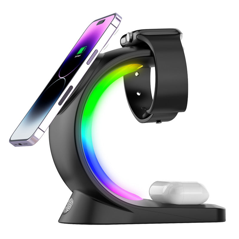4 In 1 Magnetic Wireless Charger Fast Charging For Smart devices plus atmospheric light