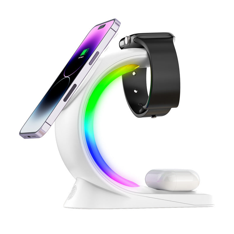 4 In 1 Magnetic Wireless Charger Fast Charging For Smart devices plus atmospheric light